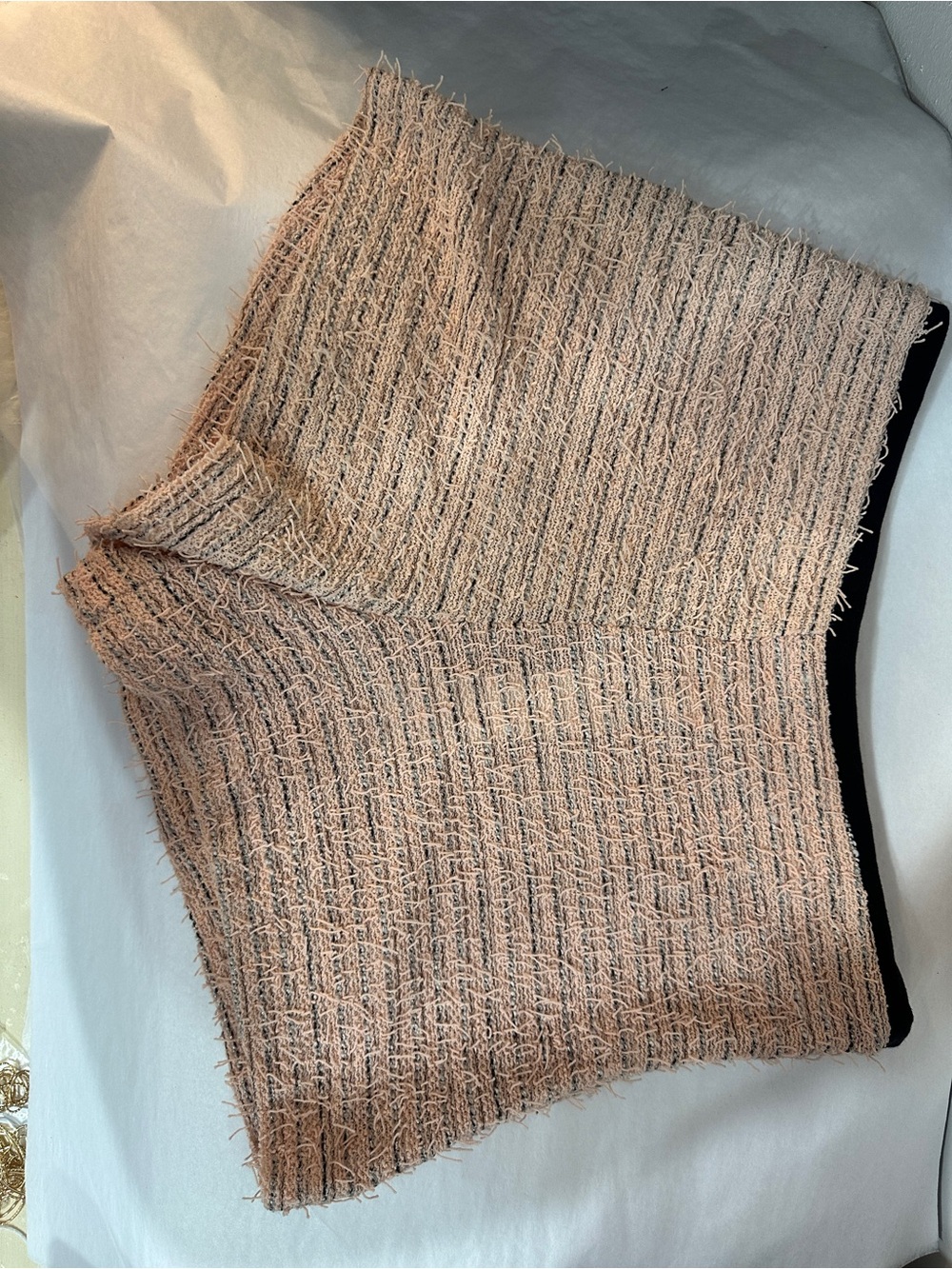 Millau Pink Tweed Mini Skirt with Black Trim